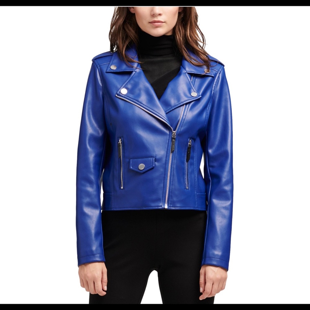 DKNY Women’s Faux Leather Motorcycle Jacket 🏍